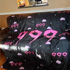 Black & Pink Large 999 Angel numbers tapestry